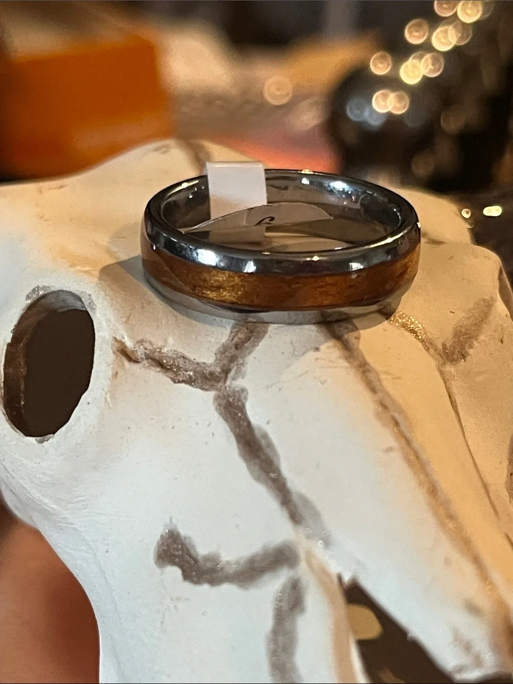 Men's Tungsten Ring with Koa Wood Inlay